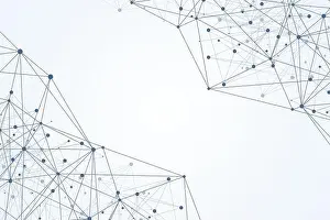 Plexus Prints: Geometric abstract background with connected line and dots