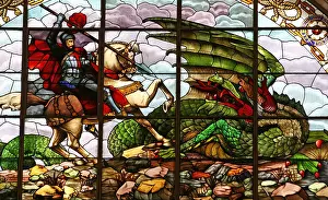 Ethnic Prints: George And The Dragon Stained Glass Window