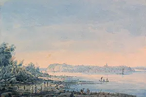 1807 Prints: George Heriot's 1807 painting 'City of Quebec from Point Levy' provides a detailed depiction of Quebec City