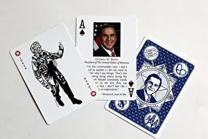 2004 Prints: GEORGE W. BUSH BUSH CARDS 20 March 2004 HOLLYWOOD LOS ANGELES USA