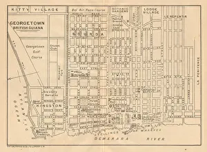 Guide Prints: GEORGETOWN. Vintage town map. British Guiana (Guyana) /Guyana. Caribbean 1935