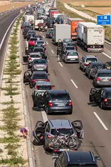 Traffic Jam Prints: German Autobahn, traffic jam, congestion