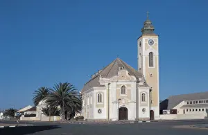 Ioapb Prints: German colonial style Lutheran Church in Swakopmund Namibia south west Africa