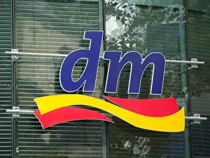 Visible Prints: German retailer DM Drogerie Markt drug store logo. Cologne, Germany