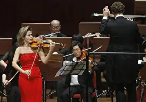 Taiwanese Prints: German violinist Anne-Sophie Mutter performs during her concert in Taipei