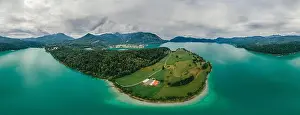 Alpine Summer Prints: Germany Bavaria Lake Nature air drone 360 vr virtual reality panorama