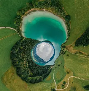 Alpine Summer Prints: Germany Bavaria Lake Nature air drone 360 vr virtual reality panorama