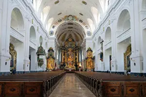 Interior View Prints: Germany, Bavaria, Upper Bavaria, Altötting, Basilica of Saint Anna, interior view