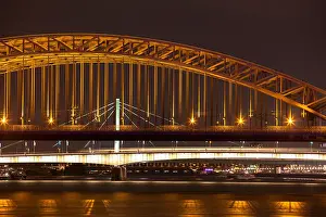 Arch Bridge Prints: Germany, Cologne, view across the river Rhine to the Hohenzollern bridge