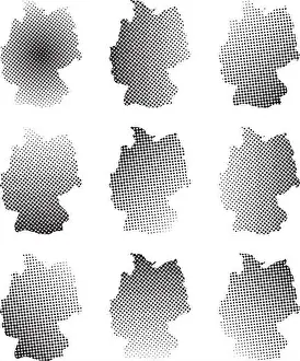 Halftone Prints: Germany map halftone vector symbol icon design. illustration isolated on white background