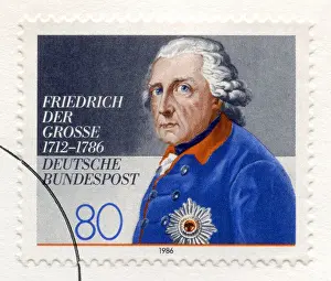 Friedrich Prints: Germany postage stamp depicting King Frederick II of Prussia