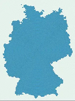 Spreading Prints: Germany shape rings. Country map formed by stacked circles