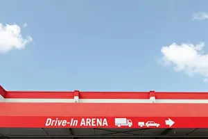 Part Of Prints: Germany, sign to drive in of a DIY store