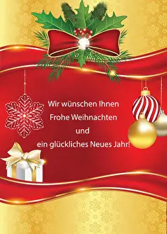 Jahr Prints: Geschäftliche Weihnachtsgrüße. Wir wünschen Ihnen Frohe Weihnachten und ein Glückliches Neues Jahr Grußkarte