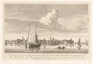Gezicht op Dordrecht Gezicht van de Rietdyksche naar de Groothoofts Poort te Dordrecht (titel op object) View of Dordrecht