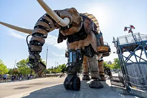 Innovative Design Prints: 'Giant Mechanical Elephant Walking Through Nantes Creative District'