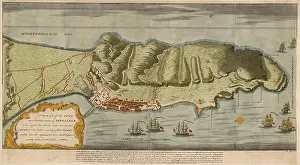 Vintage Maps Prints: Gibraltar Map, Map of Gibraltar