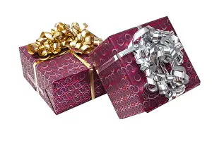 Parcel Prints: Gift Box with Ribbon Bow isolated on white background