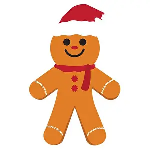 Gingerbread Prints: gingerbread man isolated on white, Cute Christmas ginger breadman, sweet gingerbread man