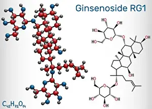 Chronic Prints: Ginsenoside Rg1 molecule. It is one of the major active components of ginseng