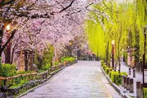 Gion Shirakawa, Kyoto, Japan old town streets in spring