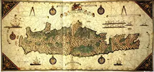 Giorgio Sideri's 1562 map of the island of Candia (Crete)
