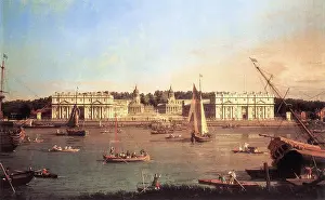 Giovanni Antonio Canal a.k.a Canaletto - London Greenwich Hospital North Bank Thames C 1753