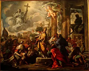 Religious Painting Prints: Giovanni Marracci's artwork Bishop San Paolino Destroying the Pagan Idols captures the dramatic moment of religious