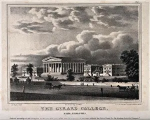 Walter Prints: Girard College, Philadelphia. Lithograph by J.C. Wild, 1838, after T.U. Walter
