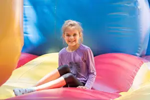Inflatable Prints: girl, bouncy castle, girls, bouncy castles