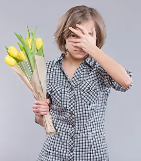 Affectionate Prints: Girl with flowers