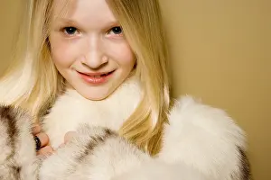 Caucasian Ancestry Prints: Girl in a fur coat