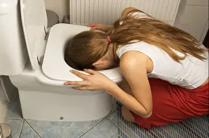 Lonesome Prints: Girl with a head in a toilet bowl