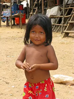 Tonle Prints: girl at Kompong Phluk village, Tonle Sap Lake, Cambodia