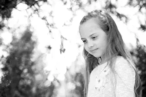 Braids Prints: Girl with long hair on calm face