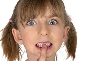Schoolchild Prints: girl showing tooth gap