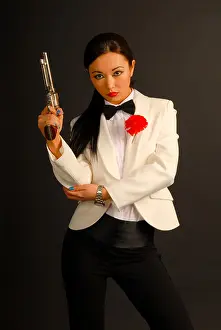 Bow Tie Prints: Girl in white tuxedo