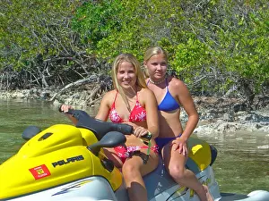 Water Sport Prints: Girls on jetski closeup