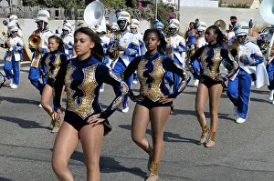 Entertain Prints: Girls participating in the yearly Caribbean festival parade come marching along Manchester Avenue in Westchester