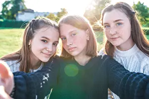 Three girls schoolgirls girlfriends