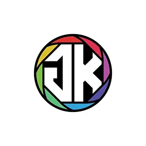 Polygonal Prints: GK Monogram Logo Letter Geometric Polygonal lens rainbow