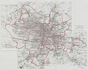 Commission Prints: Glasgow Parliamentary Borough. Scotland. BOUNDARY COMMISSION. Whitlock 1917 map