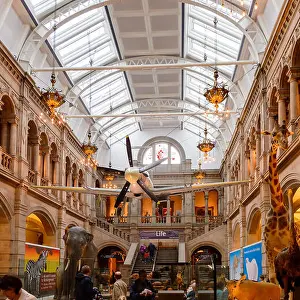 Tower Town Prints: GLASGOW, SCOTLAND - JULY 16, 2016: Interior of the Kelvingrove Art Gallery and Museum