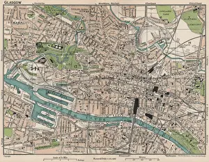 John Bartholomew Prints: GLASGOW. Vintage town city map plan. Scotland, 1932