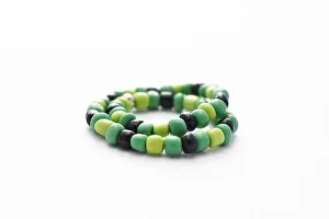 Bracelet Prints: Glass Beads Bracelet on White Background