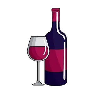 Tasting Prints: glass and bottle of wine icon