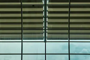 Blinds Prints: glass building facade with big blinds