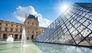 City Collection: Glass pyramid Louvre Museum, Paris, France