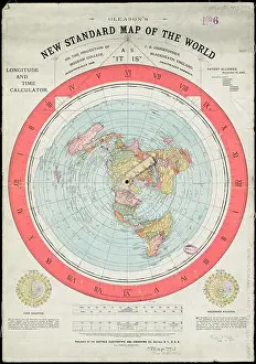 Cartography Prints: Gleason's new standard map of the world : on the projection of J