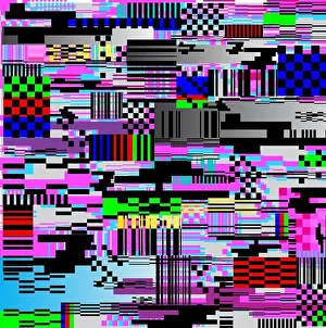 Defect Prints: Glitch texture. No signal TV screen. Error. Retro style vector